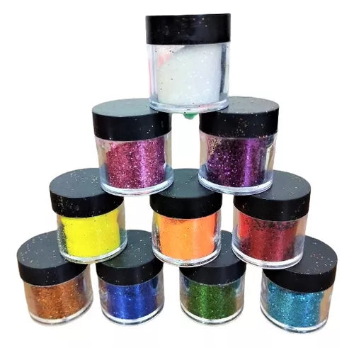 Glitter Para Unhas 12 Unid (Ky 1004)