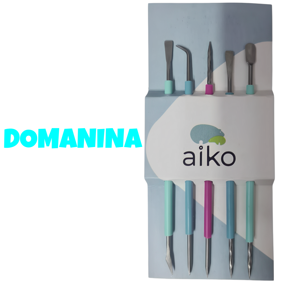 KIT C/ 5 ESPÁTULAS DE CUTÍCULA AÇO INOXIDÁVEL- AIKO