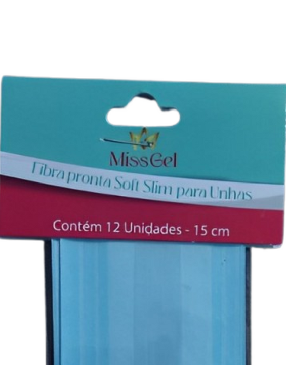 FIBRA DE VIDRO PRONTA SOFT SLIM 12 UNIDADES C/ 15 CM - MISS GEL