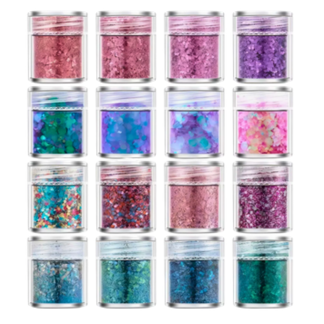 BOX GLITTER PARA UNHAS KIT 12 UNIDADES