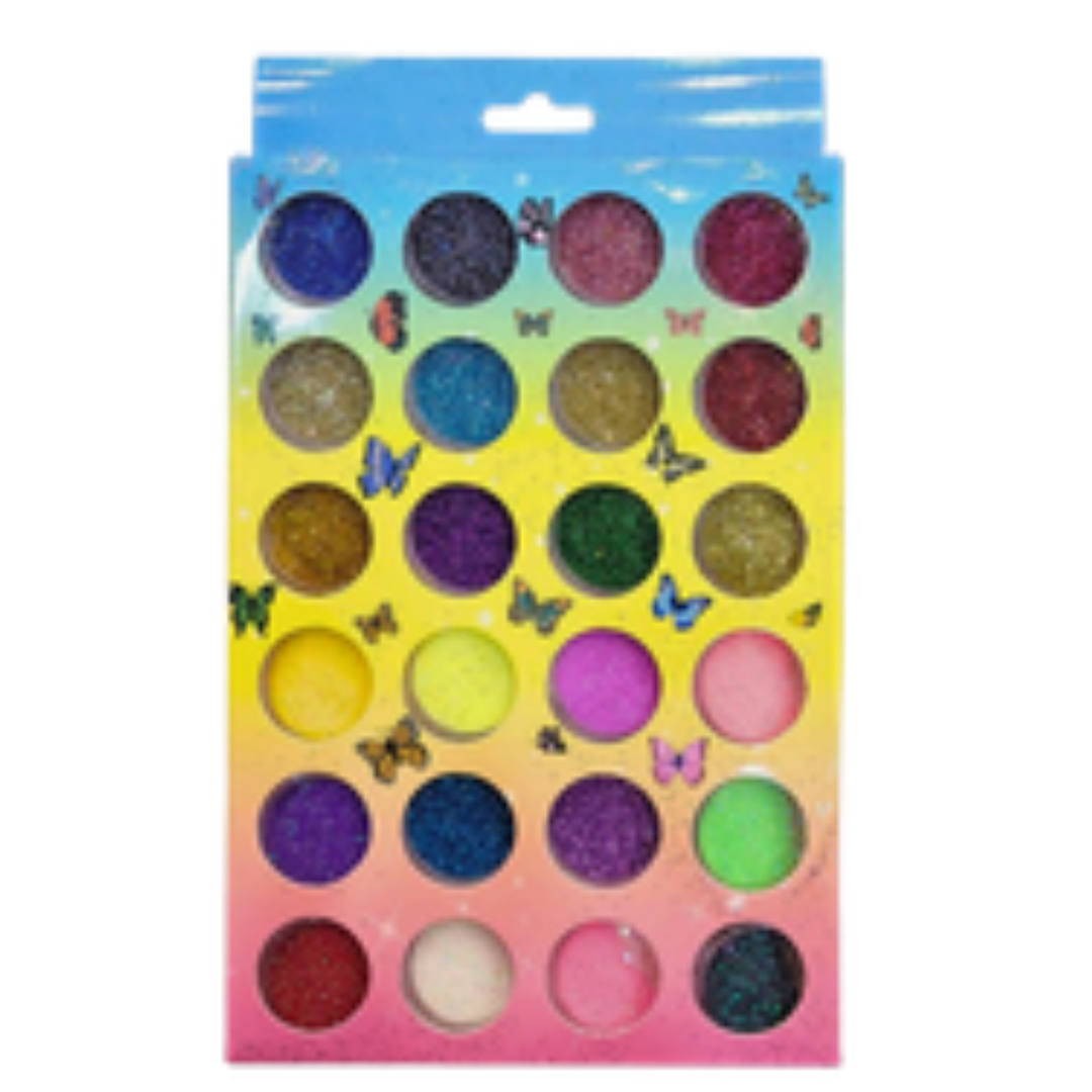 GLITTER PARA UNHAS FLOCADO KIT COM 24 UNIDADES
