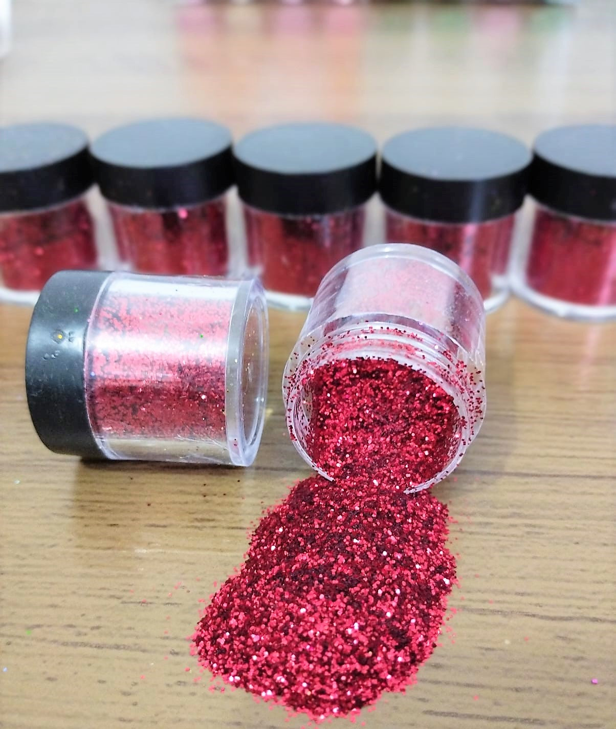 Glitter Para Unhas 12 Unid Vermelho